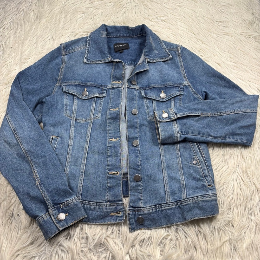 Liverpool‎ Women's S Classic Jean Jacket Distressed Normcore Trucker Western